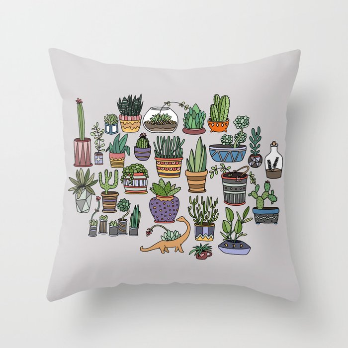 Succulent Party Throw Pillow