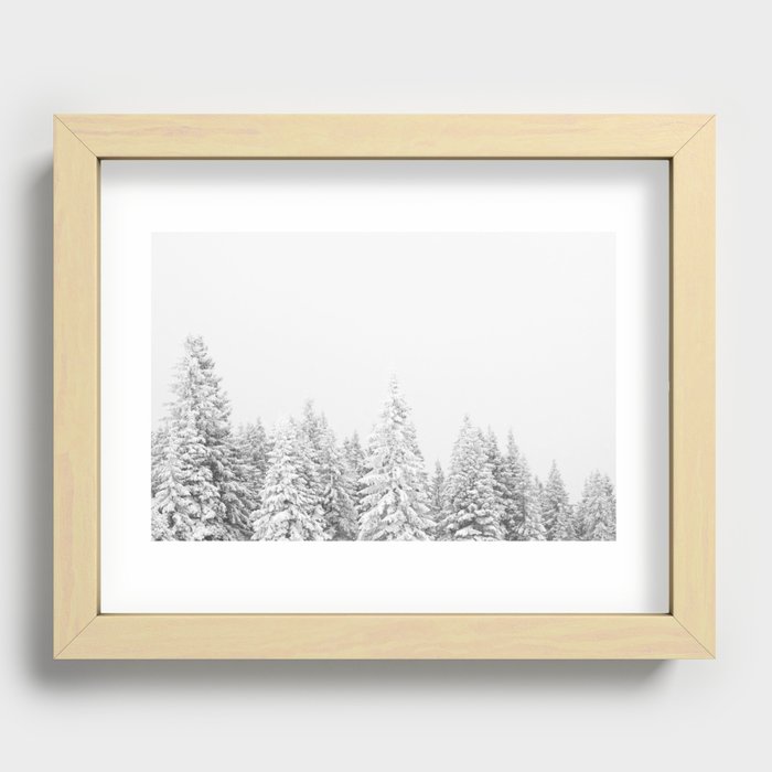 Snowy Evergreen Forest Recessed Framed Print