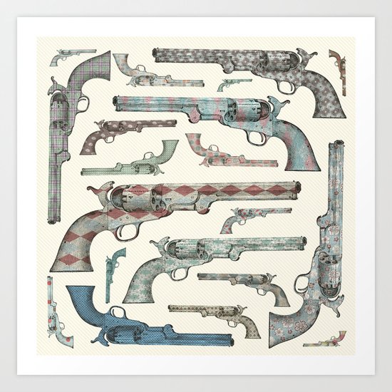 My vintage collection of pistols Art Print