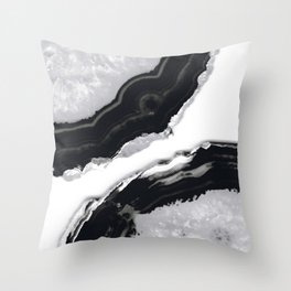 Gray Black Agate #2 #gem #decor #art #society6 Throw Pillow