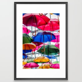 Colorful Umbrellas Framed Art Print
