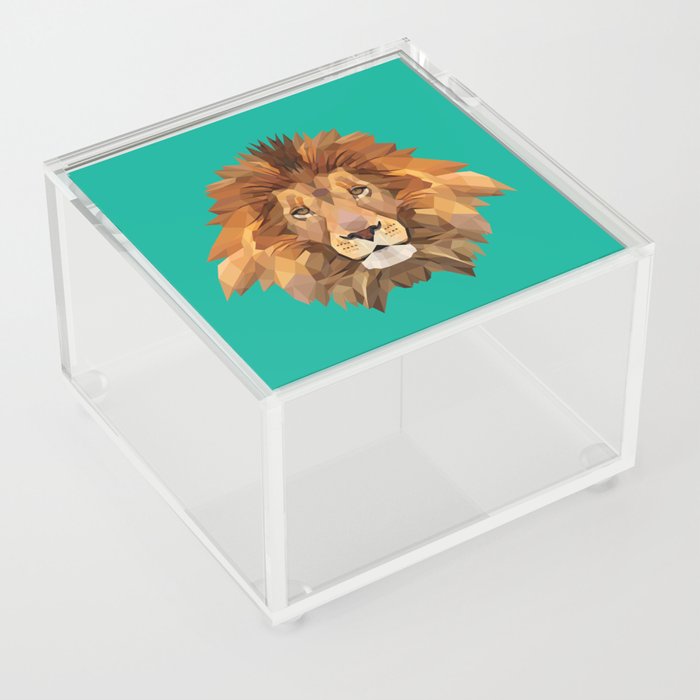 Lion king polygon animal Acrylic Box