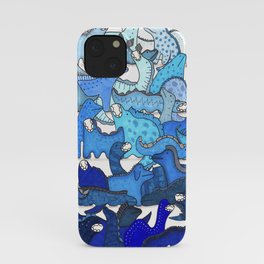 Blue Dinosaur Gradient iPhone Case