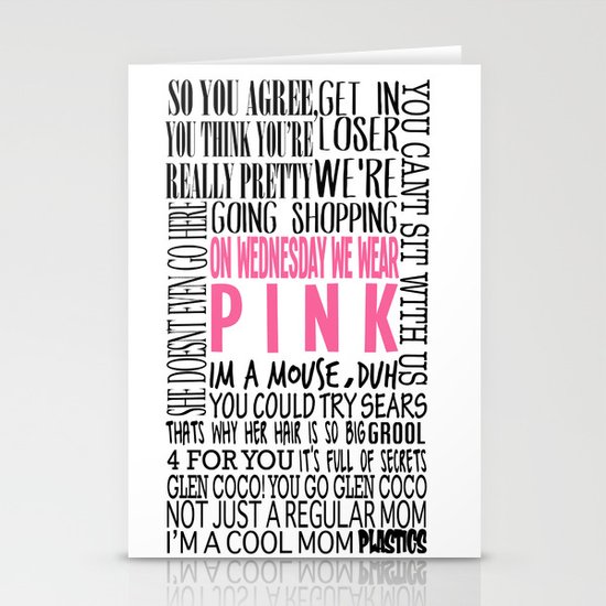 Mean Girls Quotes Stationery Cards