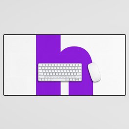 h (Violet & White Letter) Desk Mat