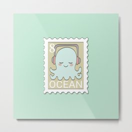 Cute octopus stamps Metal Print | Octopi, Octopus, Postal, Ocean, Cuttle, Cute, Music, Digital, Kawaii, Squid 