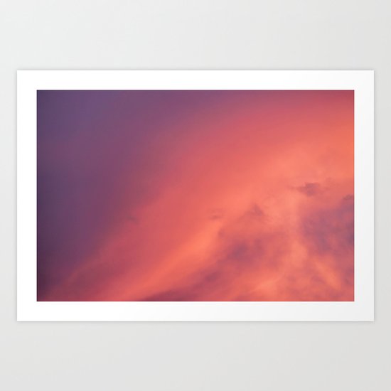 Purple Sky With Orange Clouds Art Print By Diazs Society6