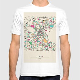 Colorful City Maps: Dublin, Ireland T Shirt