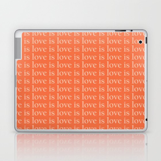 Love Is Love pattern orange Laptop & iPad Skin