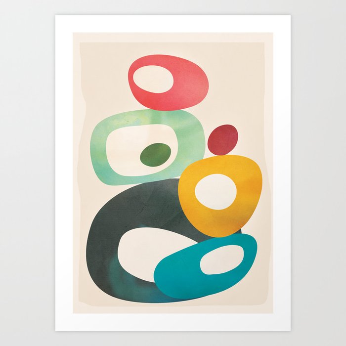 Mid-Century Modern Abstract Art 05 Art Print by City Art | Society6
