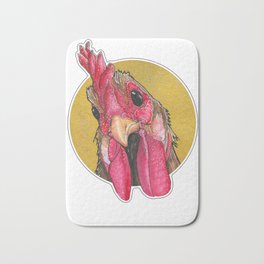 Morning rooster Bath Mat | Shine, Roosterpainting, Painting, Watercolor, Farmhumor, Shinnygolden, Colorfuldesign, Chicken, Greatrooster, Rooster 