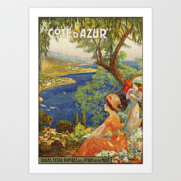  Vintage French Riviera Cote d'Azur ad Art Print