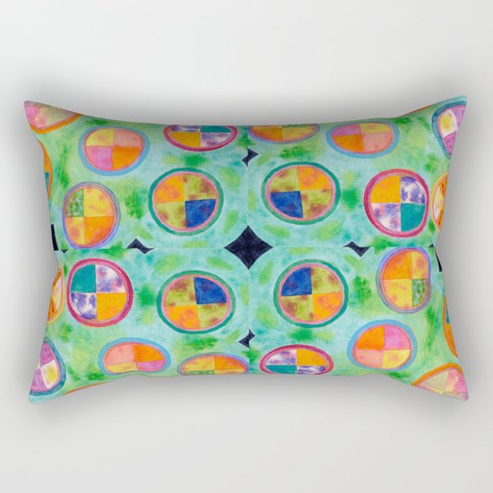 Mixed Colorful Colors in Circles Rectangular Pillow