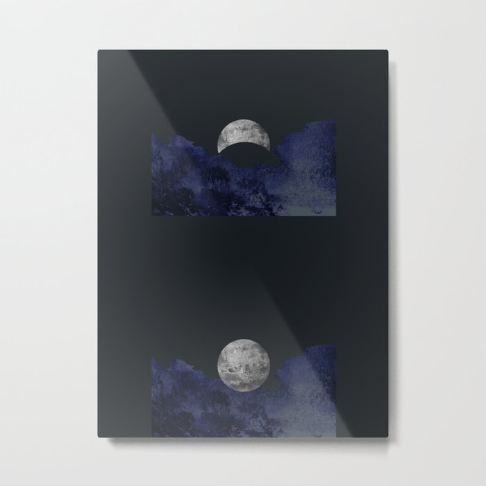 Abstract art moon on dark sky Metal Print