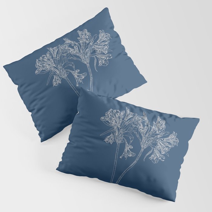 Parrot Lily Blueprint Pillow Sham