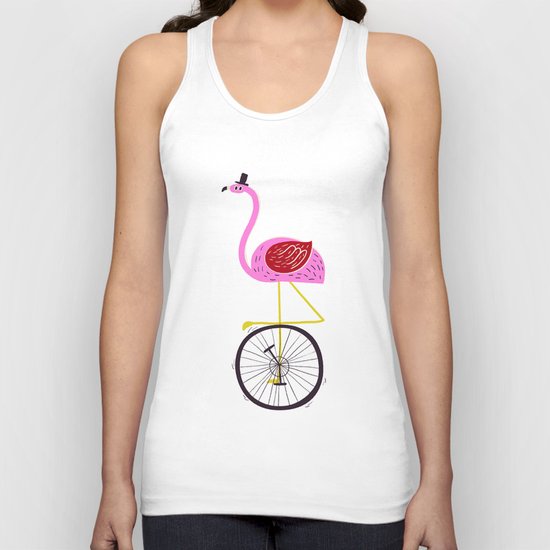 flamingo unicycler Unisex Tank Top