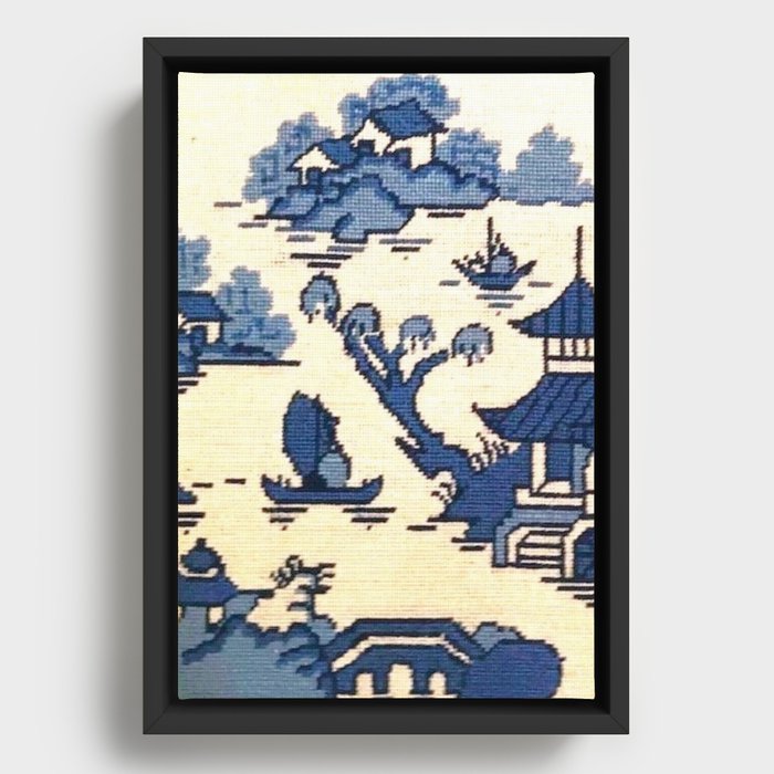 Blue Willow 2 Framed Canvas