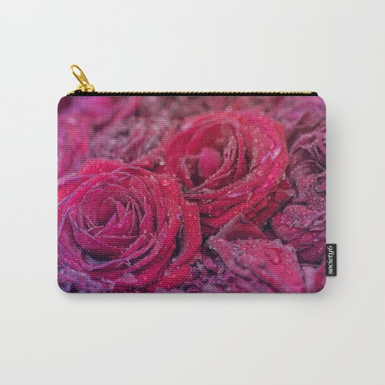 Bed of darkred roses - Red rose bunch Carry-All Pouch