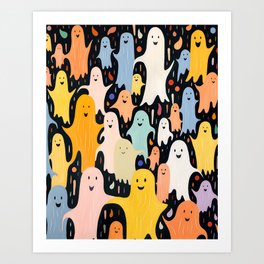 Spooky Abstract Ghosts #3 Art Print