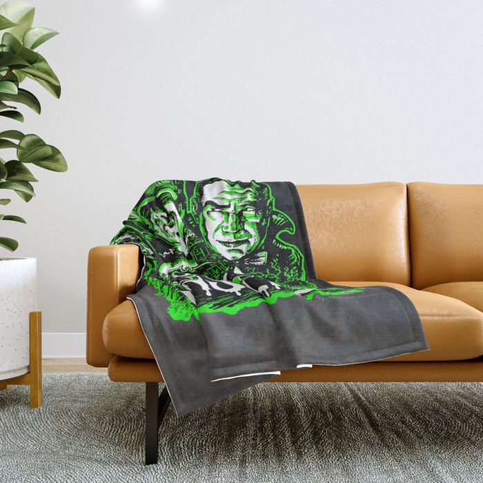 House of Monsters Phantom Frankenstein Dracula classic horror Throw Blanket