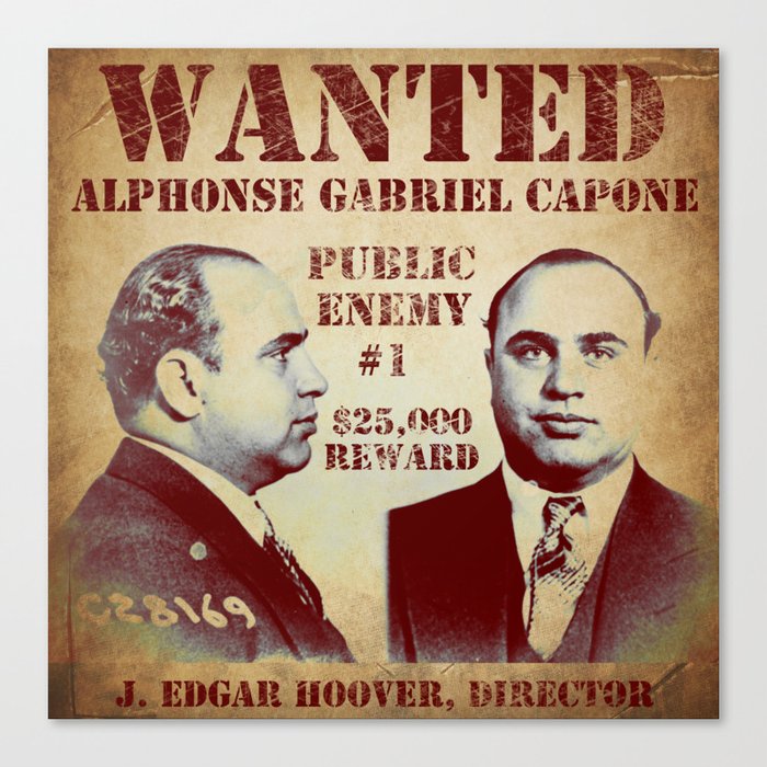 Al Capone FBI Wanted Poster Canvas Print