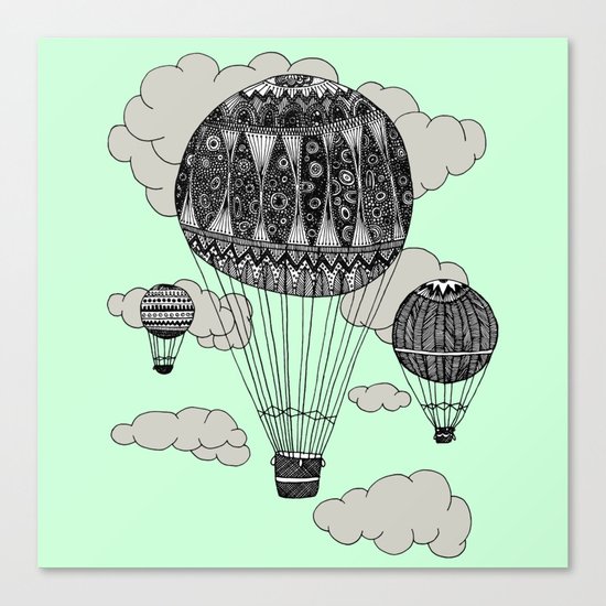 mint balloon square Canvas Print