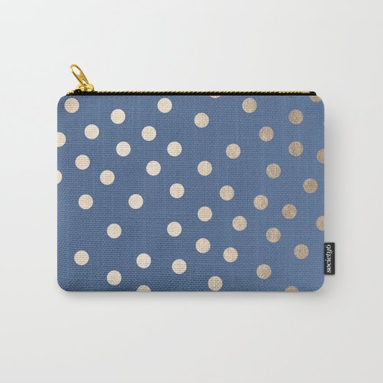 Simply Dots White Gold Sands on Aegean Blue Carry-All Pouch