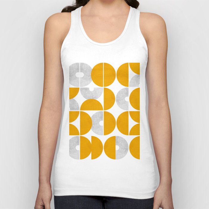 Aesthetic orange/yellow and grey modern mid-century shapes Tank Top