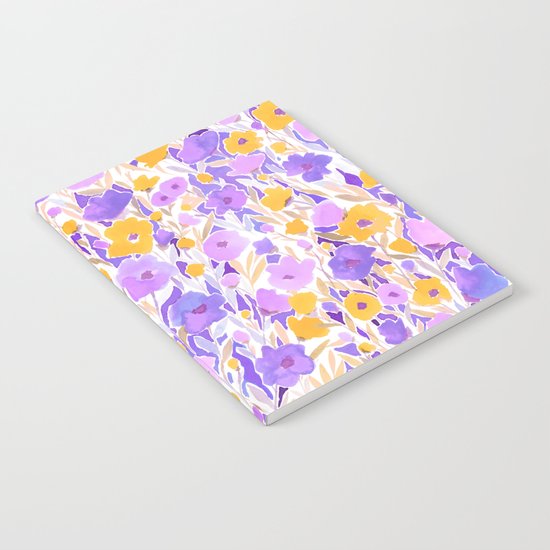 Flower Field Yellow Lilac Notebook