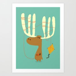 A moose ing Art Print