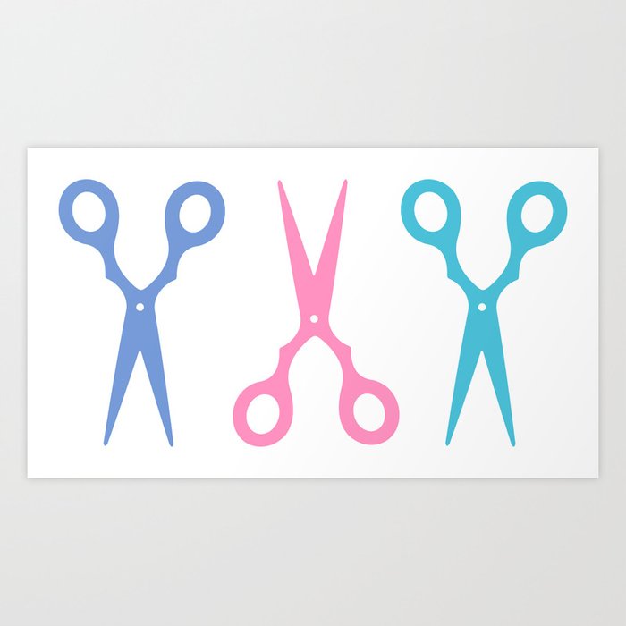 Hair Scissors Pastel Pattern Art Print by XOOXOO
