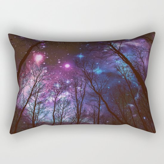 Black Trees Dark Space. Rectangular Pillow