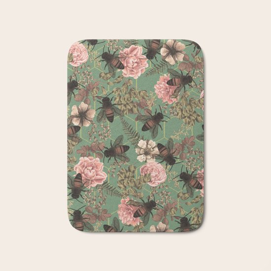 Bees Pattern Bath Mat