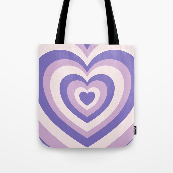 Retro Hearts - Pastel Purple Tote Bag