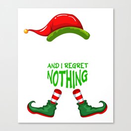 On The Naughty List and I Regret Nothing Funny Christmas Canvas Print