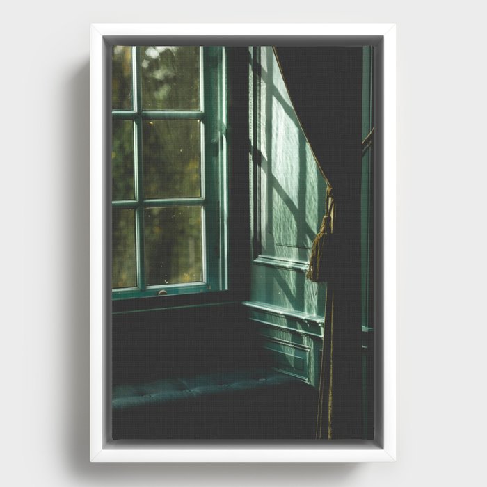 Green old window/ Art Print Framed Canvas