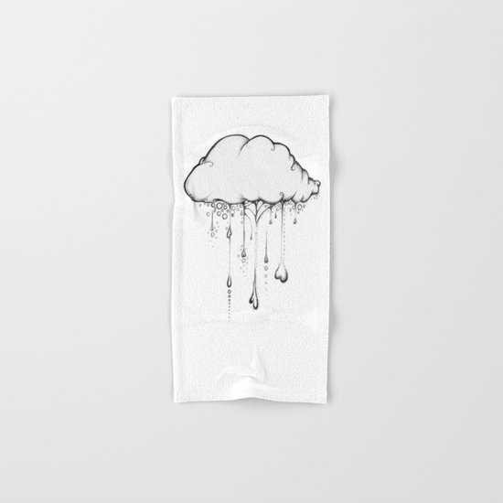 Happy Cloud Drawing, Cute Whimsical Illustration Hand & Bath Towel
