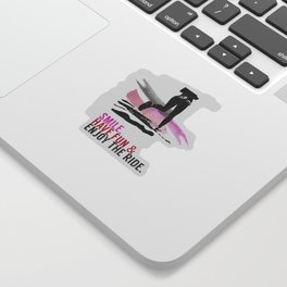 Woman running with a smile Sticker