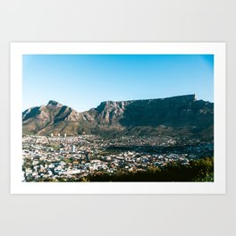 View over Cape Town and Table Mountain, South Africa || Travel photography  Art Print