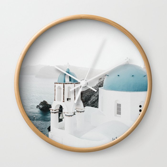 Santorini Greece Wall Clock