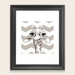 Sketchy Giraffe  Framed Art Print