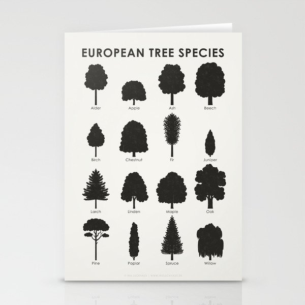 [Old Version] European Tree Species Identification Chart Stationery Cards