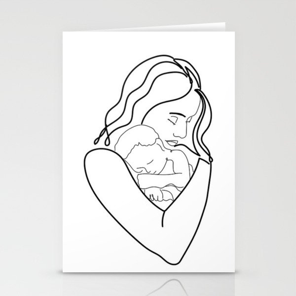 Mother And Child Stationery Cards