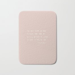 You will never be able to escape from your heart. Bath Mat | Quote, Pink, Writing, Message, Typographic, Love, Graphic Design, Handwritten, Letteringstencil, Lie 