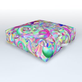 Shiny Colorful Iridescent Marble Pattern Outdoor Floor Cushion