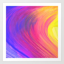 Vibrant Rainbow Swirl Abstract Painting Art Print