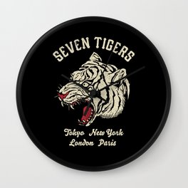 Seven Tigers Wall Clock
