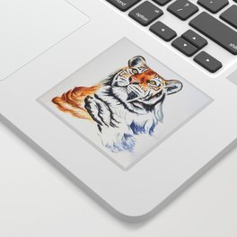 Eye of the Tiger Watercolor Painting Sticker