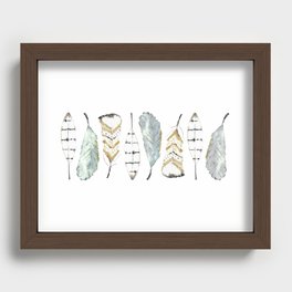 Watercolor Feathers Recessed Framed Print