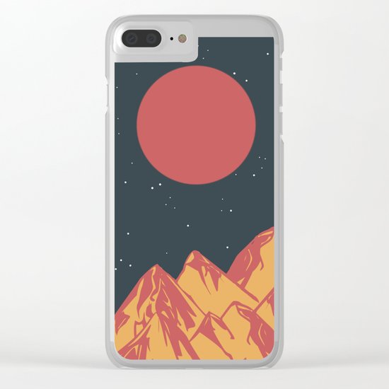 galactic mountains Clear iPhone Case